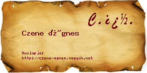 Czene Ágnes névjegykártya