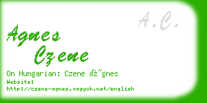 agnes czene business card